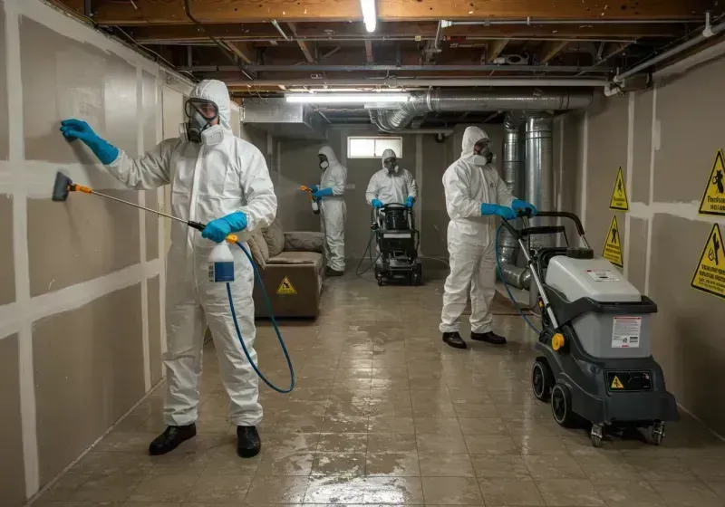 Basement Moisture Removal and Structural Drying process in Carver Ranches, FL